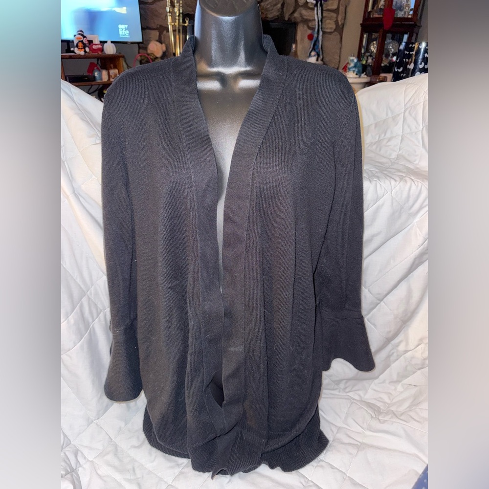 LOFT Outlet Open Front Black Cardigan Sweater